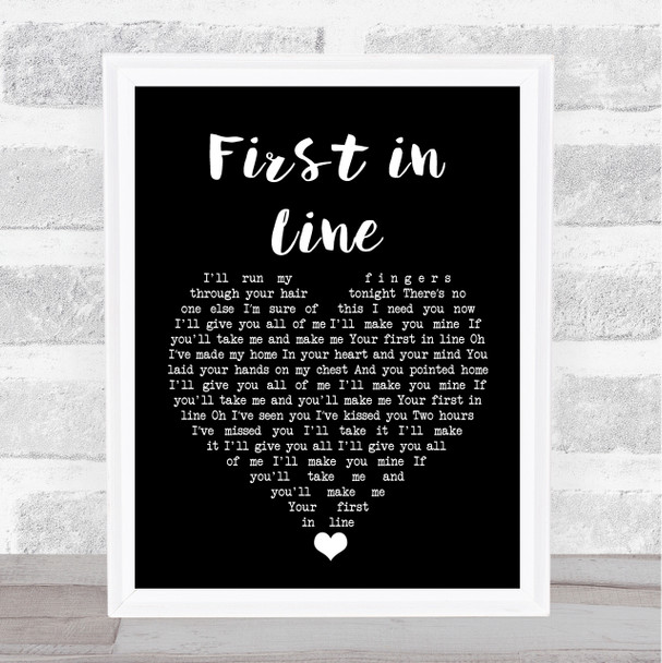 Matthew Mayfield First in Line Black Heart Song Lyric Quote Music Print
