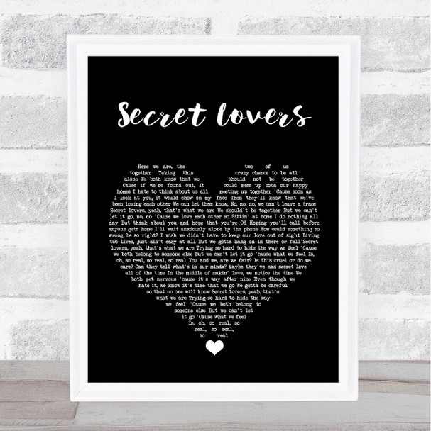 Atlantic Starr Secret Lovers Black Heart Song Lyric Quote Music Print