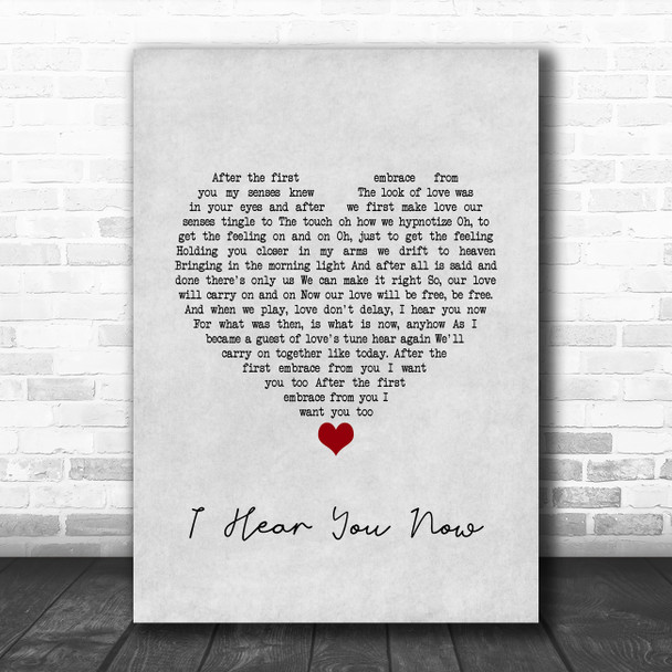 Jon & Vangelis I Hear You Now Grey Heart Song Lyric Quote Music Print