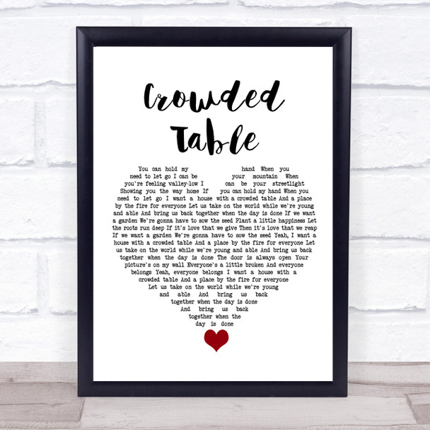 The Highwomen Crowded Table White Heart Song Lyric Quote Music Print