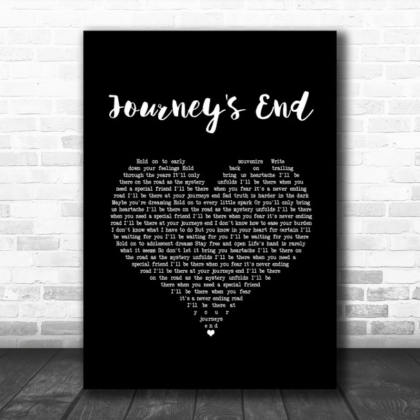 Steve Harley Journey's End Black Heart Song Lyric Quote Music Print