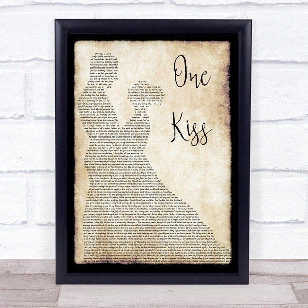 Calvin Harris & Dua Lipa One Kiss Song Lyric Man Lady Dancing Music Wall Art Print