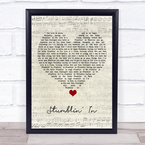 Suzi Quatro Stumblin' In Script Heart Song Lyric Quote Music Print