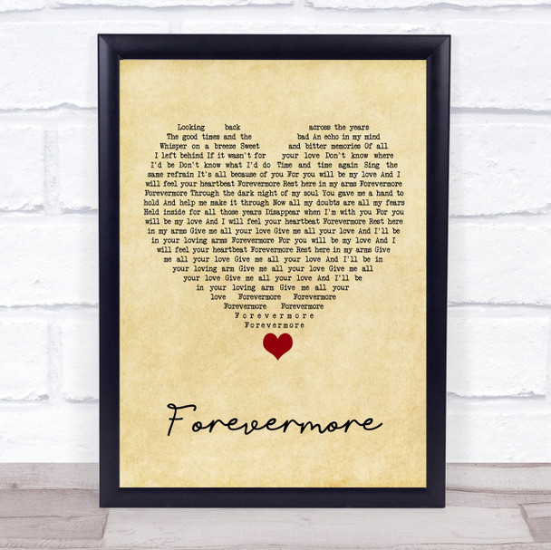 Whitesnake Forevermore Vintage Heart Song Lyric Quote Music Print
