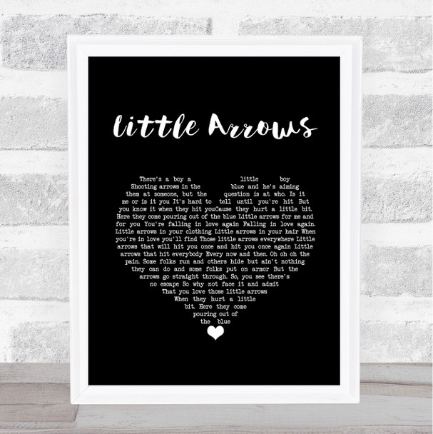 Leapy Lee Little Arrows Black Heart Song Lyric Quote Music Print