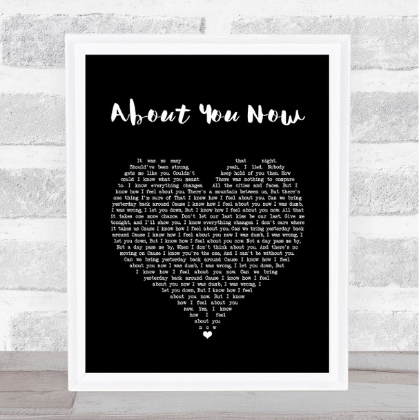 Sugababes About You Now Black Heart Song Lyric Quote Music Print