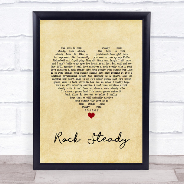 No Doubt Rock Steady Vintage Heart Song Lyric Quote Music Print