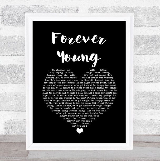 Tyketto Forever Young Black Heart Song Lyric Quote Music Print