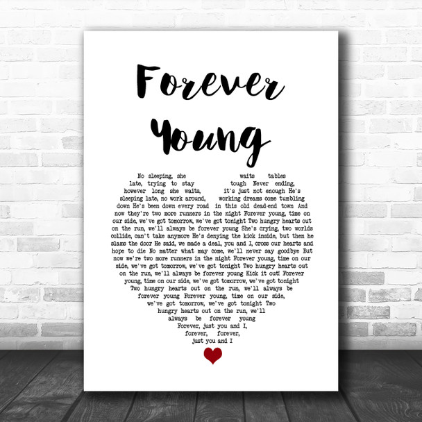 Tyketto Forever Young White Heart Song Lyric Quote Music Print