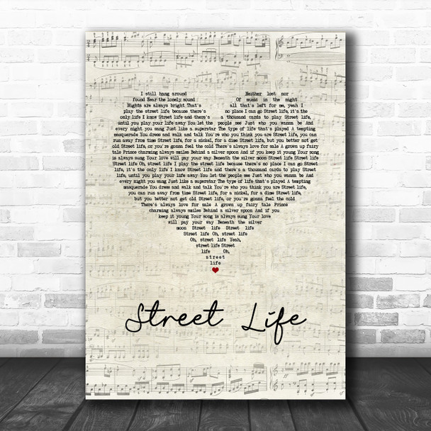 The Crusaders & Randy Crawford Street Life Script Heart Song Lyric Quote Music Print