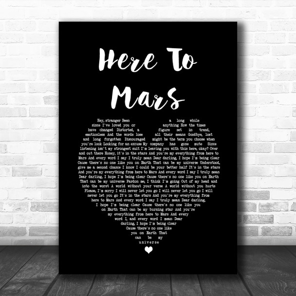 Coheed And Cambria Here To Mars Black Heart Song Lyric Quote Music Print