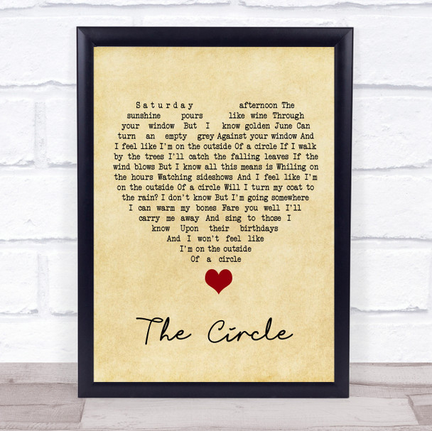 Ocean Colour Scene The Circle Vintage Heart Song Lyric Quote Music Print