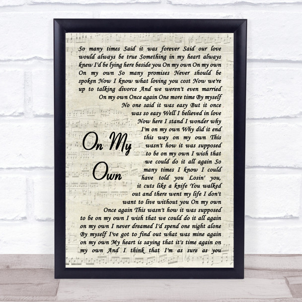 Michael McDonald On My Own Vintage Script Song Lyric Quote Music Print