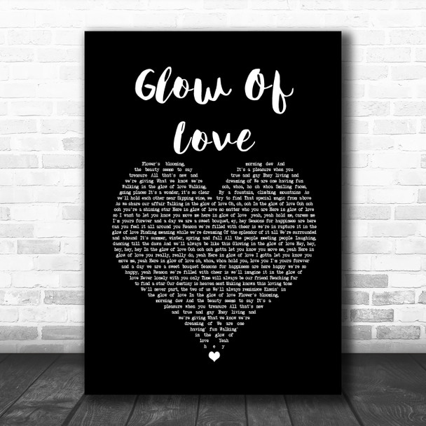 Luther Vandross Glow Of Love Black Heart Song Lyric Quote Music Print