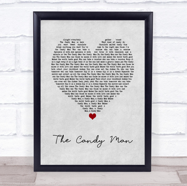 Sammy Davis Jr. The Candy Man Grey Heart Song Lyric Quote Music Print
