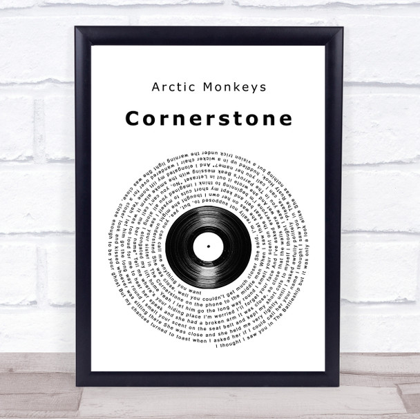 Arctic Monkeys Cornerstone Vinyl Record Song Lyric Quote Music Print