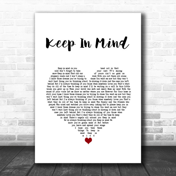 LoCash Cowboys Keep In Mind White Heart Song Lyric Quote Music Print