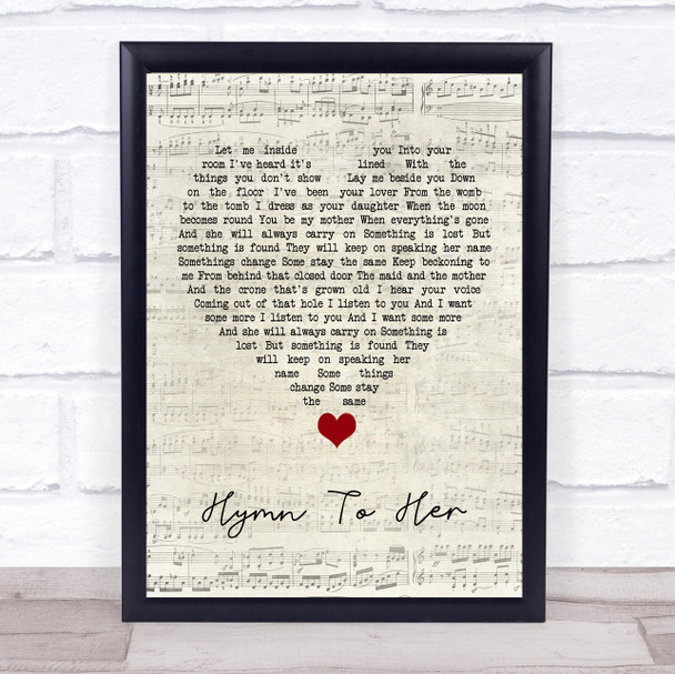 The Pretenders Hymn To Her Script Heart Song Lyric Quote Music Print