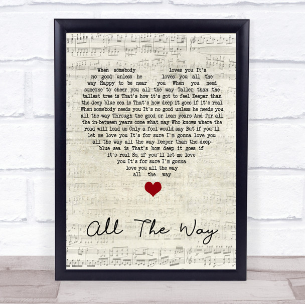 Frank Sinatra All The Way Script Heart Song Lyric Quote Music Print