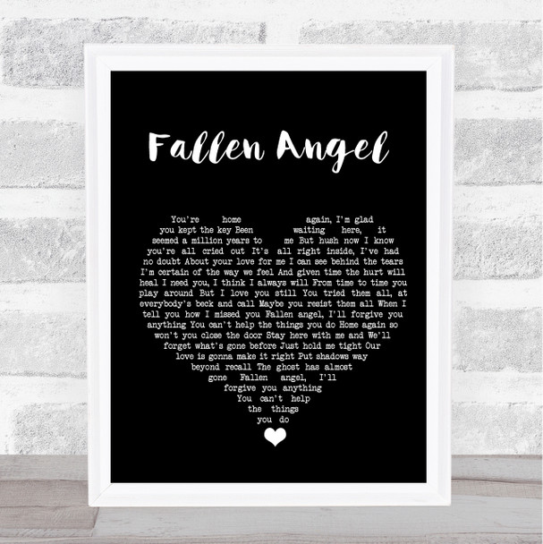 Frankie Valli Fallen Angel Black Heart Song Lyric Quote Music Print
