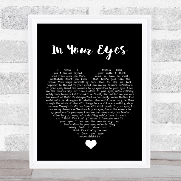 George Benson In Your Eyes Black Heart Song Lyric Quote Music Print