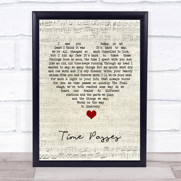 Paul Weller Time Passes Script Heart Song Lyric Quote Music Print