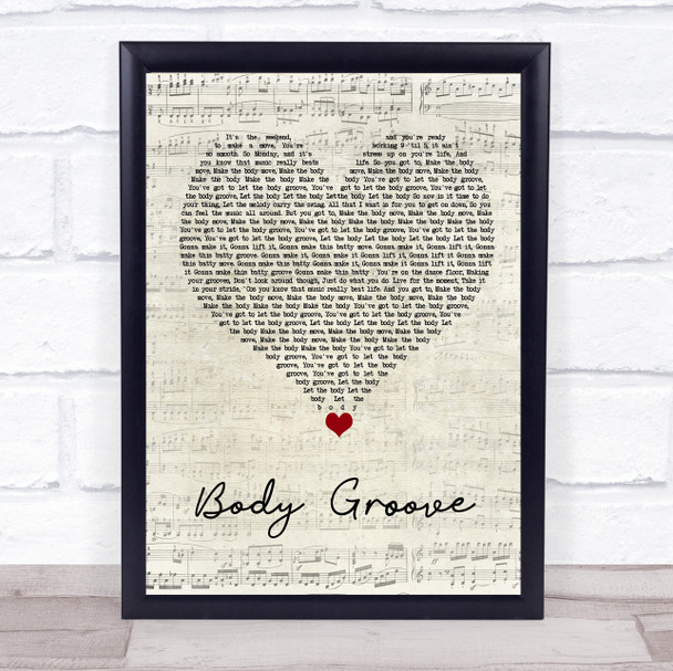 Architechs Body Groove Script Heart Song Lyric Quote Music Print