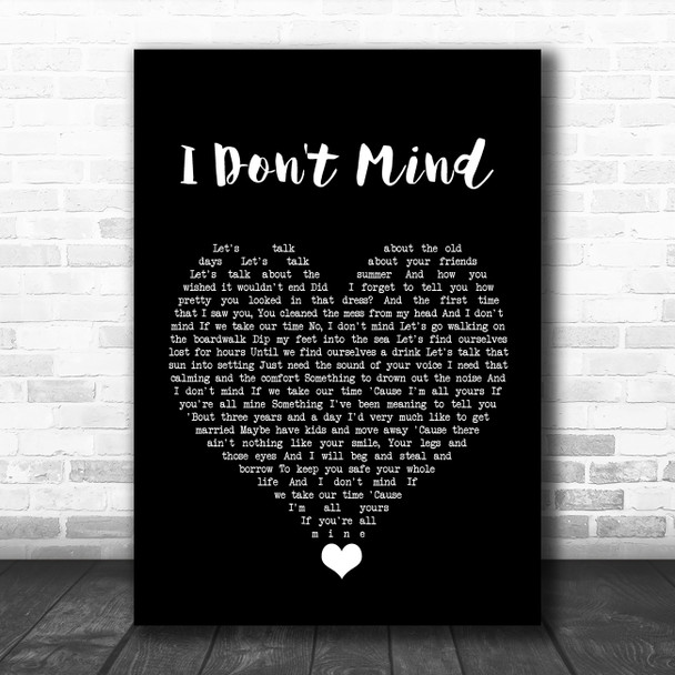 Defeater I Don't Mind Black Heart Song Lyric Quote Music Print