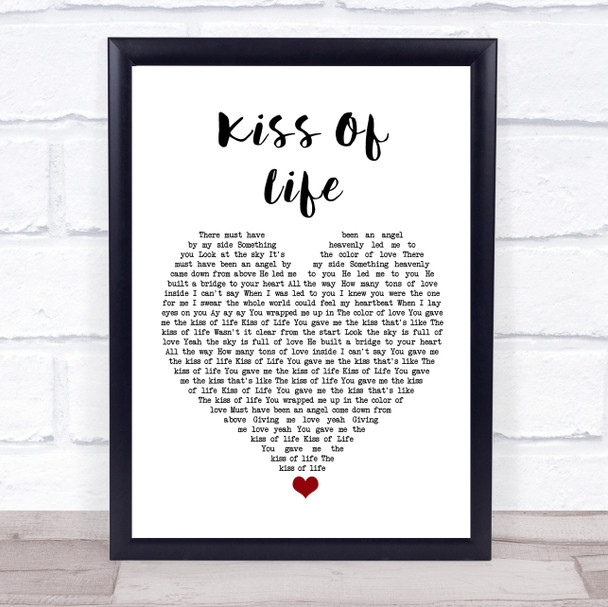 Sade Kiss Of Life White Heart Song Lyric Quote Music Print