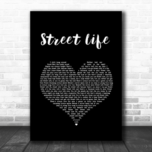 The Crusaders & Randy Crawford Street Life Black Heart Song Lyric Quote Music Print