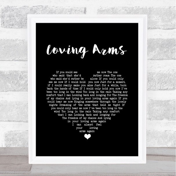 Paul Heaton & Jacqui Abbott Loving Arms Black Heart Song Lyric Quote Music Print