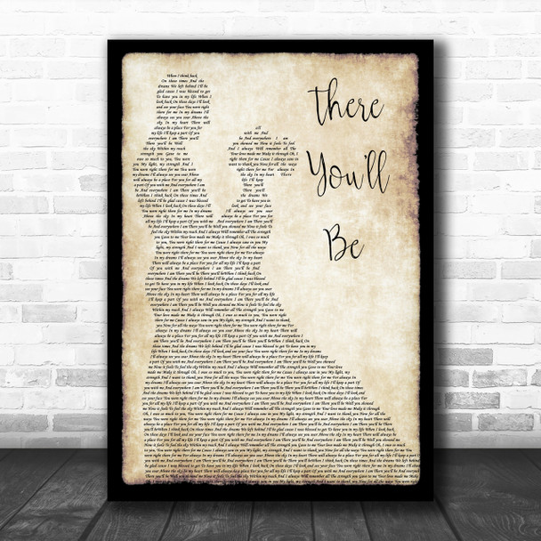 Faith Hill There You'll Be Man Lady Dancing Song Lyric Music Wall Art Print