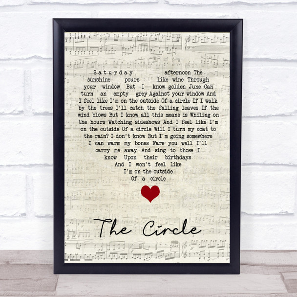 Ocean Colour Scene The Circle Script Heart Song Lyric Quote Music Print