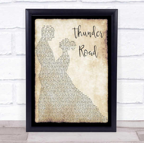 Bruce Springsteen Thunder Road Man Lady Dancing Song Lyric Music Wall Art Print