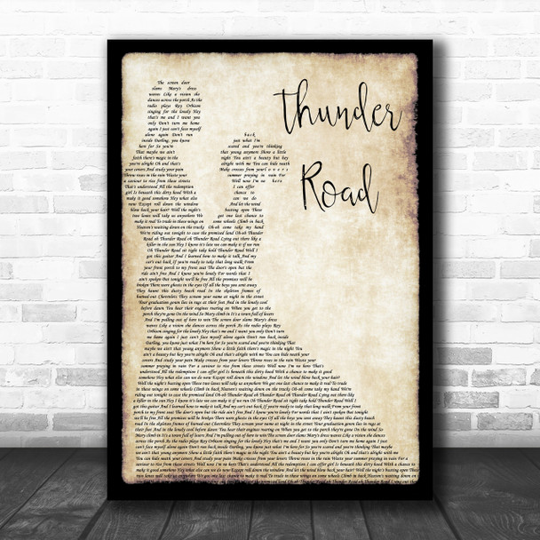 Bruce Springsteen Thunder Road Man Lady Dancing Song Lyric Music Wall Art Print