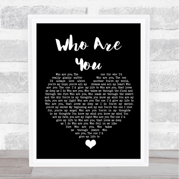 Carrie Underwood Who Are You Black Heart Song Lyric Quote Music Print