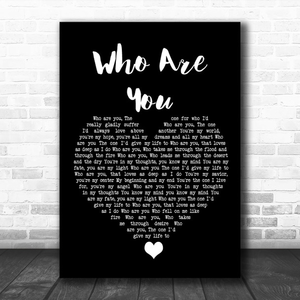 Carrie Underwood Who Are You Black Heart Song Lyric Quote Music Print