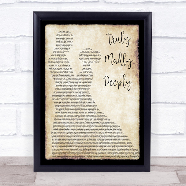 Savage Garden Truly Madly Deeply Man Lady Dancing Song Lyric Music Wall Art Print