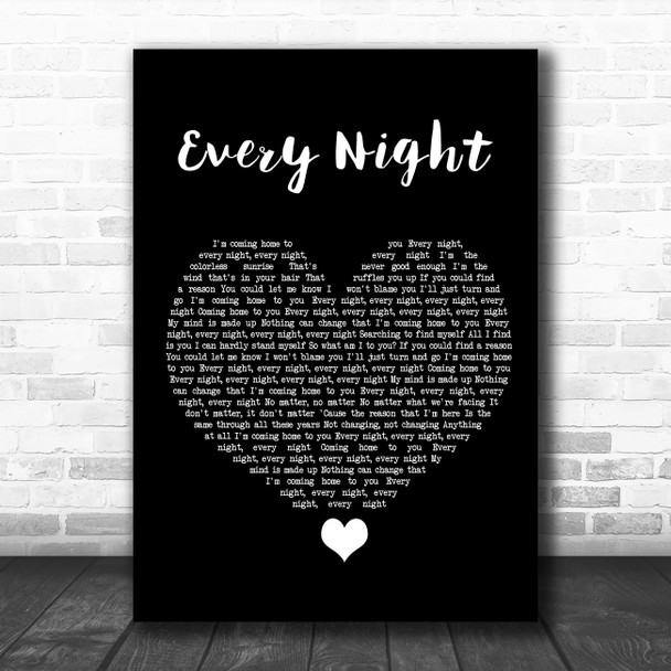 Imagine Dragons Every Night Black Heart Song Lyric Quote Music Print