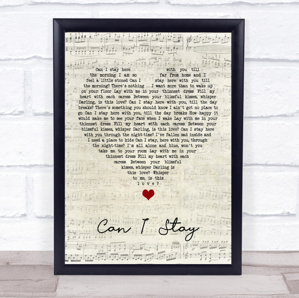 Ray LaMontagne Can I Stay Script Heart Song Lyric Quote Music Print Ray LaMontagne Can I Stay Script Heart Song Lyric Quote Music Print