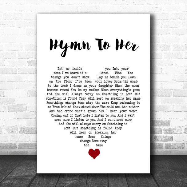 The Pretenders Hymn To Her White Heart Song Lyric Quote Music Print