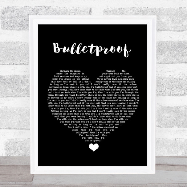 Ben Woodward Bulletproof Black Heart Song Lyric Quote Music Print