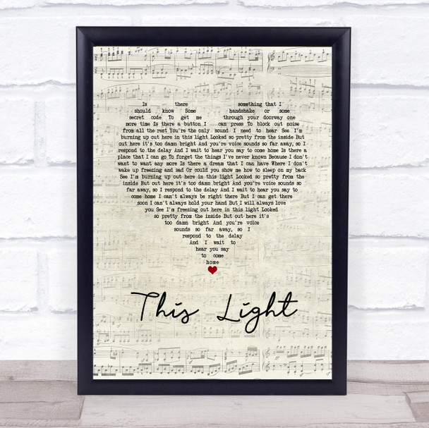 Dan Andriano This Light Script Heart Song Lyric Quote Music Print