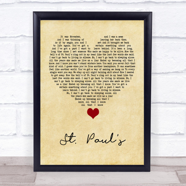 Deaf Havana St Paul's Vintage Heart Song Lyric Quote Music Print Deaf Havana St Paul's Vintage Heart Song Lyric Quote Music Print