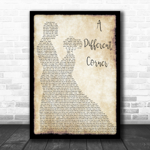 George Michael A Different Corner Man Lady Dancing Song Lyric Music Wall Art Print