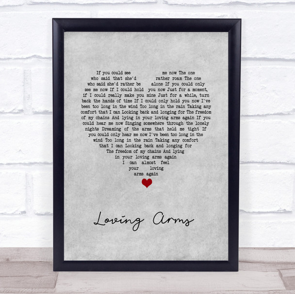 Paul Heaton & Jacqui Abbott Loving Arms Grey Heart Song Lyric Quote Music Print