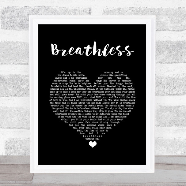 Nick Cave & The Bad Seeds Breathless Black Heart Song Lyric Quote Music Print