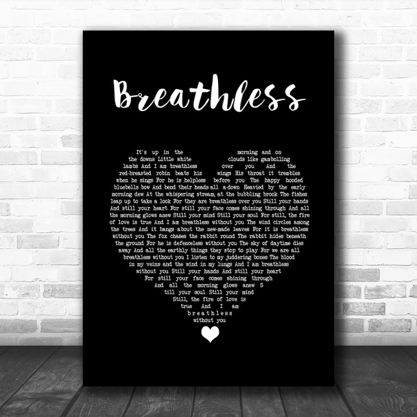 Nick Cave & The Bad Seeds Breathless Black Heart Song Lyric Quote Music Print