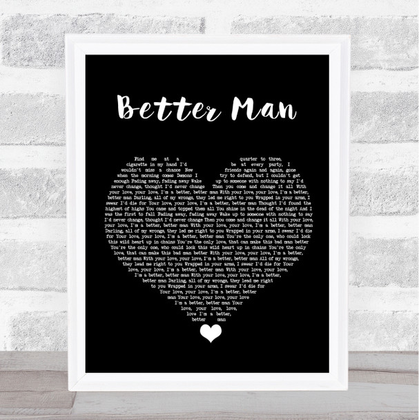 5 Seconds Of Summer Better Man Black Heart Song Lyric Quote Music Print