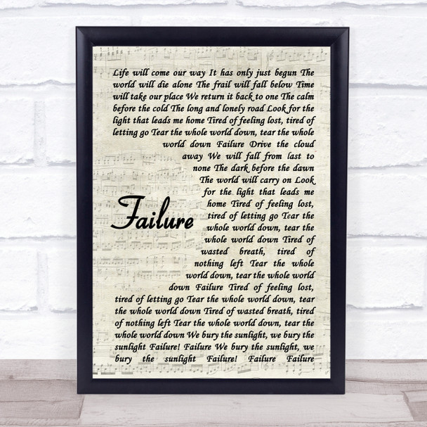 Breaking Benjamin Failure Vintage Script Song Lyric Quote Music Print